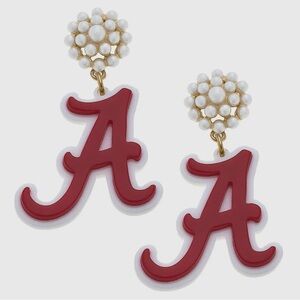 Alabama Pearl Resin Logo Earrings